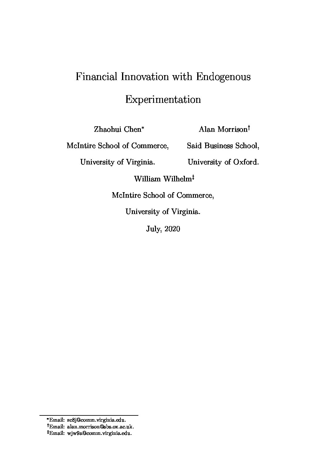 Finance Seminars and Conferences at UVA